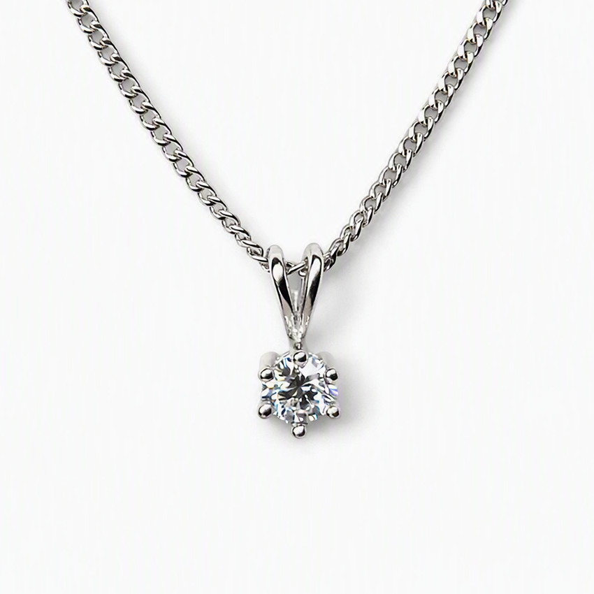Solitaire Pendant White Gold 0.20 crt.